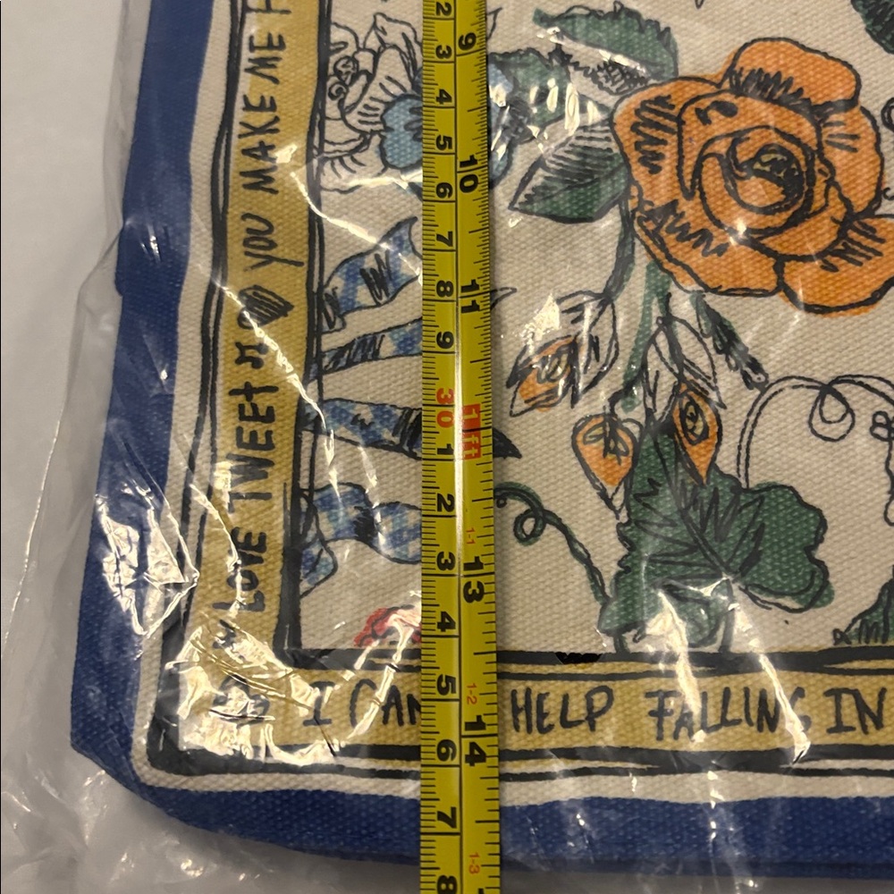 Brighton Yellow & Blue Tied with Love Tote large size floral nature motif NWT - Picture 7 of 8